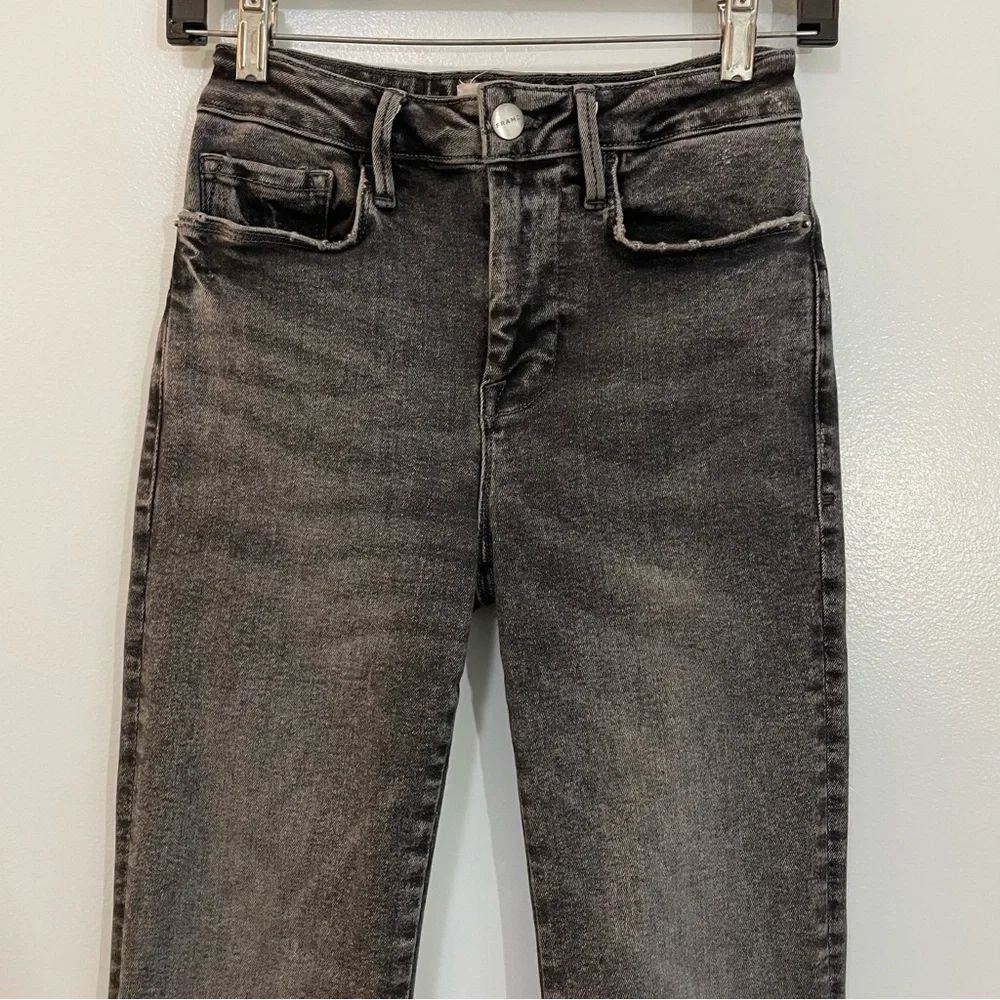 Frame Denim Black Gray Mini Boot Jeans